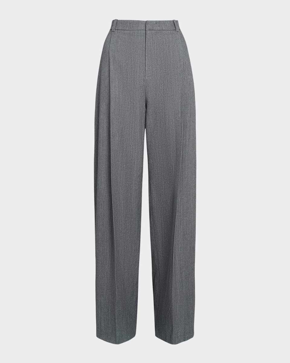 High-Rise Wool Twill Trousers